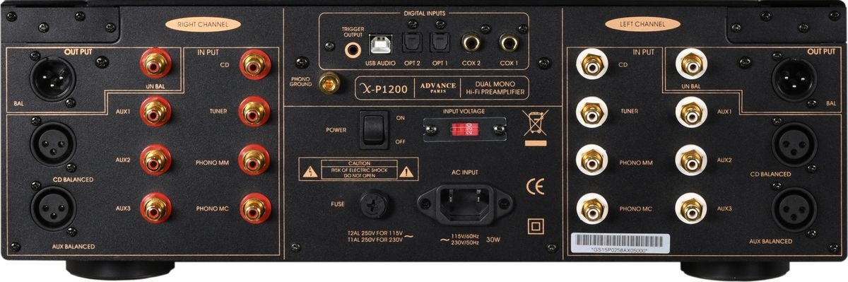 Connectique du pré-ampli Advance Paris X-P1200