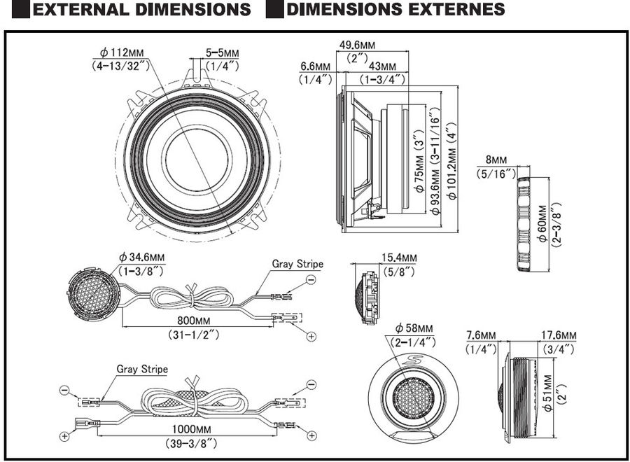 Schéma dimensions