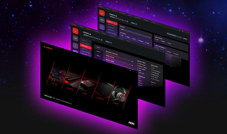Grâce au logiciel G-Menu, tous les paramètres de l'écran gamer AOC Agon Pro AG276QZD2 sont facilement accessibles.