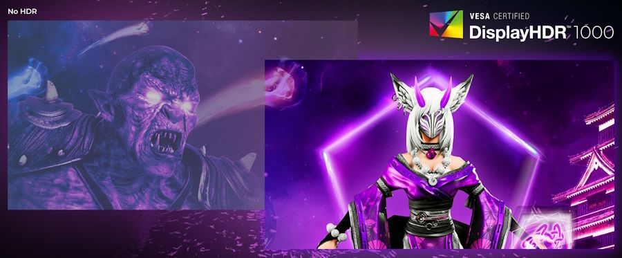 Le moniteur gaming AOC Agon Pro AG344UXM est certifi&eacute; VESA DisplayHDR 1000.