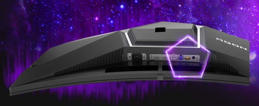 Le moniteur AOC Agon Pro AG346UCD propose une connectique complète, idéale pour brancher une console, un ordinateur ou divers périphériques USB.