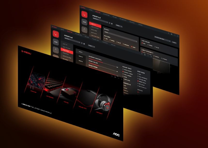 G-Menu offre la possibilité de configurer le moniteur AOC Gaming C27G4ZXU directement sous Windows.