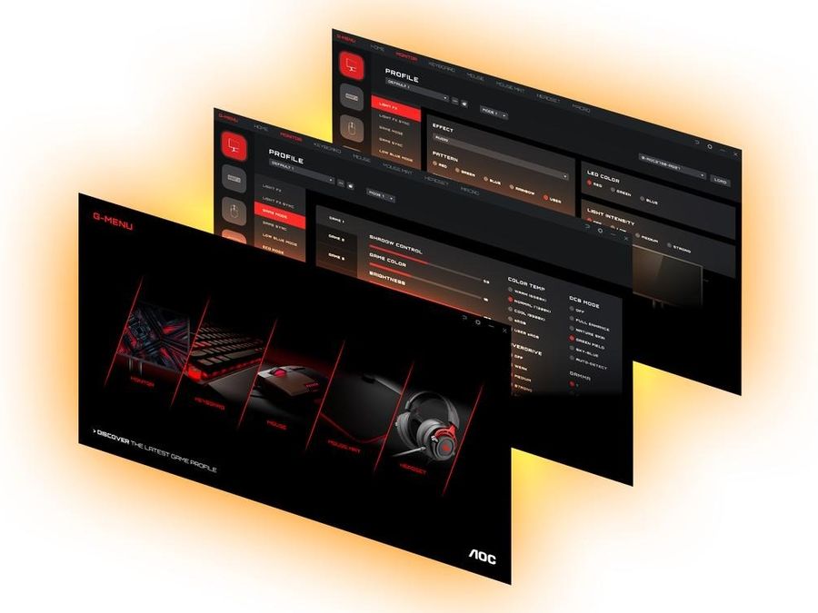 L'application G-Menu permet de modifier toutes les options de l'écran PC AOC Gaming Q27G3XMN/BK.
