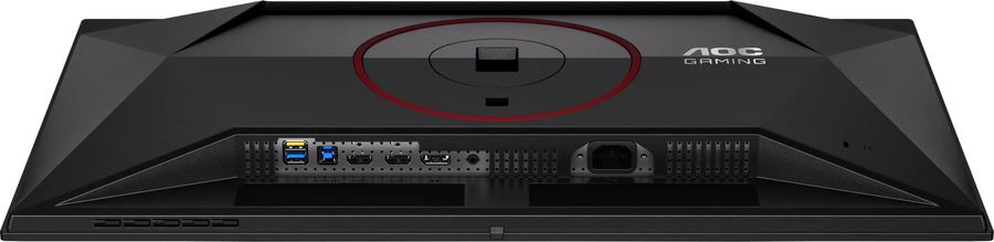 Connectique du moniteur AOC Agon Gaming Q27G4SDR avec HDMI 2.1, DisplayPort 1.4 et USB 3.2