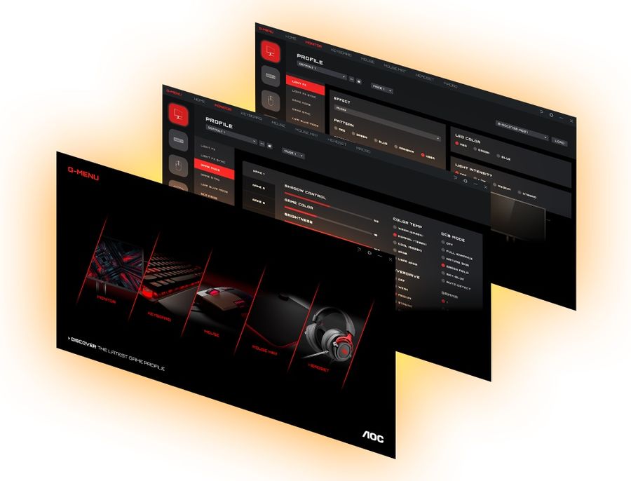 Le soft G-Menu permet de gérer toutes les options du moniteur de jeu AOC Gaming Q27G4XN.