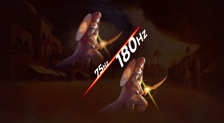 Avec sa fréquence de rafraîchissement de 180 Hz, le moniteur AOC Gaming Q27G4XN offre des images fluides dans les jeux vidéo.