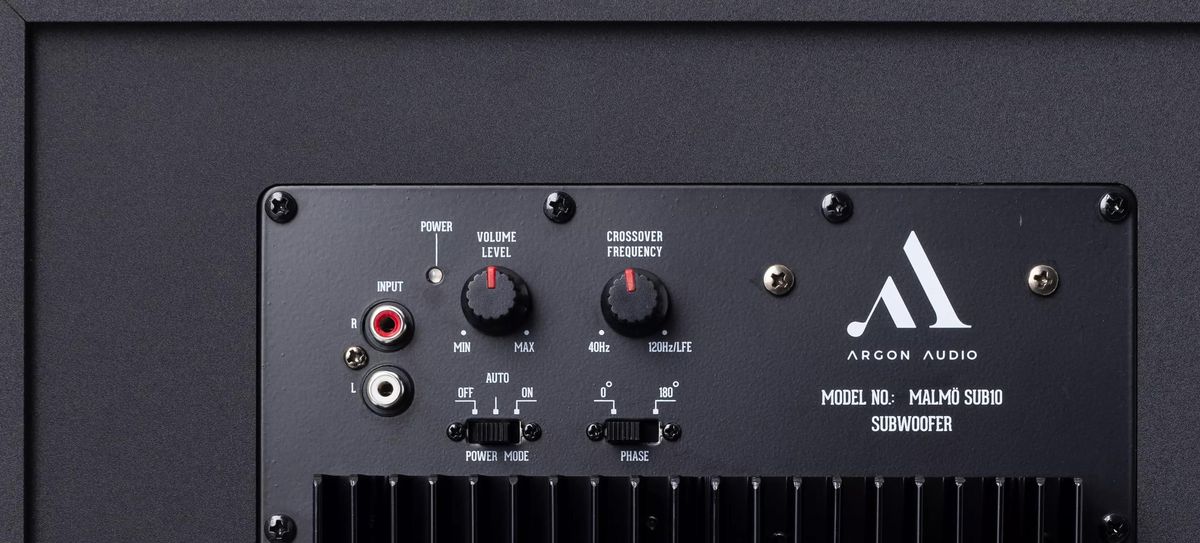 Connectique du caisson de basses Argon Audio Malmö Sub 8