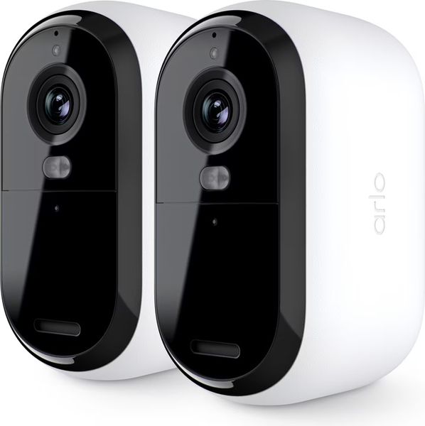 Caméras Arlo Essential 2 (VMC2250-100EUS) avec image Full HD, audio bidirectionnel et connectivité Wi-Fi 5 pour une surveillance domotique sans fil.