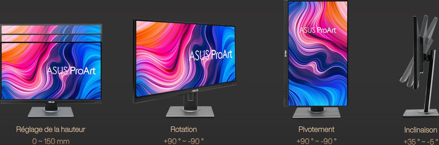 L'écran Asus ProArt Display PA278QV peut pivoter pour une utilisation à la verticale.