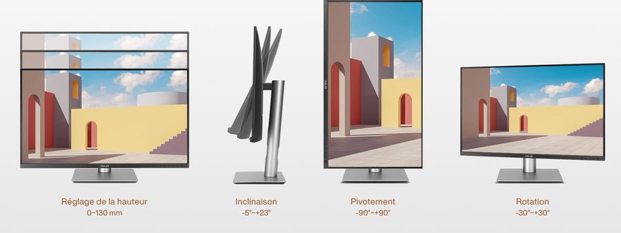 L'écran Asus ProArt Display PA279CRV peut pivoter pour une utilisation à la verticale.