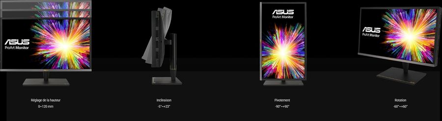 L'écran professionnel Asus ProArt Display PA27UCX-K dispose de nombreux points de réglages.
