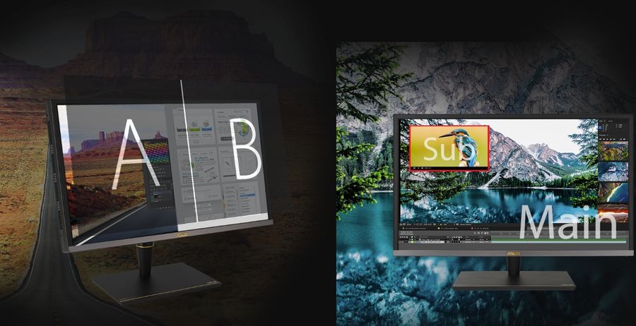 Le moniteur pro Asus ProArt Display PA27UCX-K offre les fonctionnalité PiP et PbP.