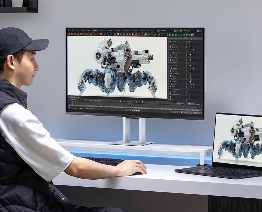 Le moniteur professionnel Asus ProArt Display OLED PA32UCDM prend en charge les espaces colorimétriques sRGB, DCI-P3 et Rec. 2020, ce qui en fait un choix idéal pour les métiers de l’image.