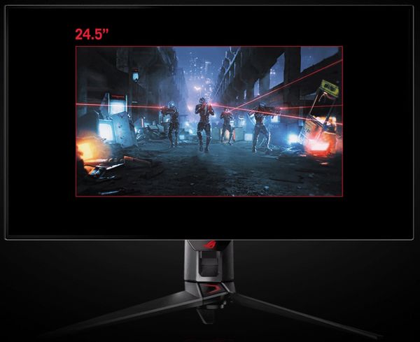 Avec la fonction de contrôle du format, l’écran gaming Asus ROG Swift OLED PG32UCDP peut simuler un affichage de 24,5" ou 27".