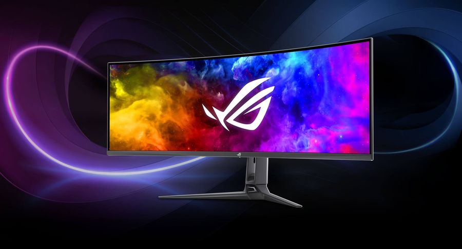 Avec sa dalle QD-OLED, le moniteur ultrawide Asus ROG Swift OLED PG49WCD offre des images contrastées et lumineuses. Le moniteur ultrawide Asus ROG Swift OLED PG49WCD dispose d'une dalle QD-OLED.