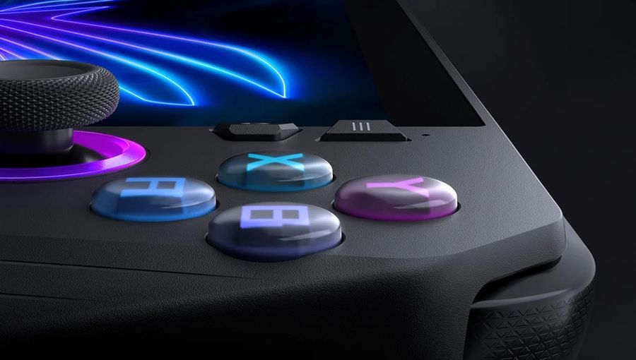 Les boutons de la consoles portable Asus ROG Ally X sont agencés de manière ergonomique pour utilisation confortable.