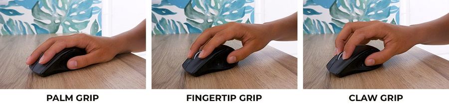  Le confort d’une souris gaming dépend en grande partie de la façon dont elle est tenue. Selon le type de prise en main comme Palm Grip, Claw Grip ou Fingertip Grip, la souris gaming offrira plus de stabilité, de réactivité ou de rapidité, ce qui influe sur l’endurance et le style de jeu.
