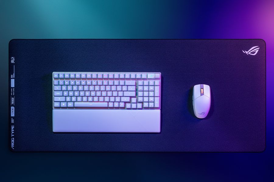 Clavier gaming Asus ROG Strix Scope II 96 RX Wireless blanc avec repose-poignets et &eacute;clairage RGB