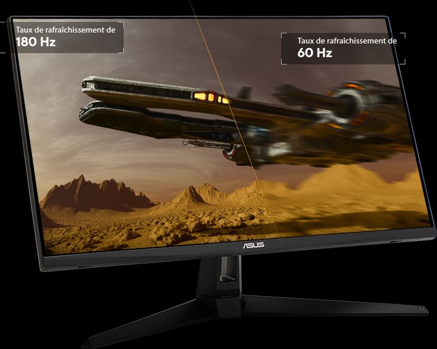 Idéal pour les jeux eSport, l'écran gamer Asus TUF Gaming VG27AQ3A peut atteindre une fréquence de rafraichissement jusqu'à 180 Hz.