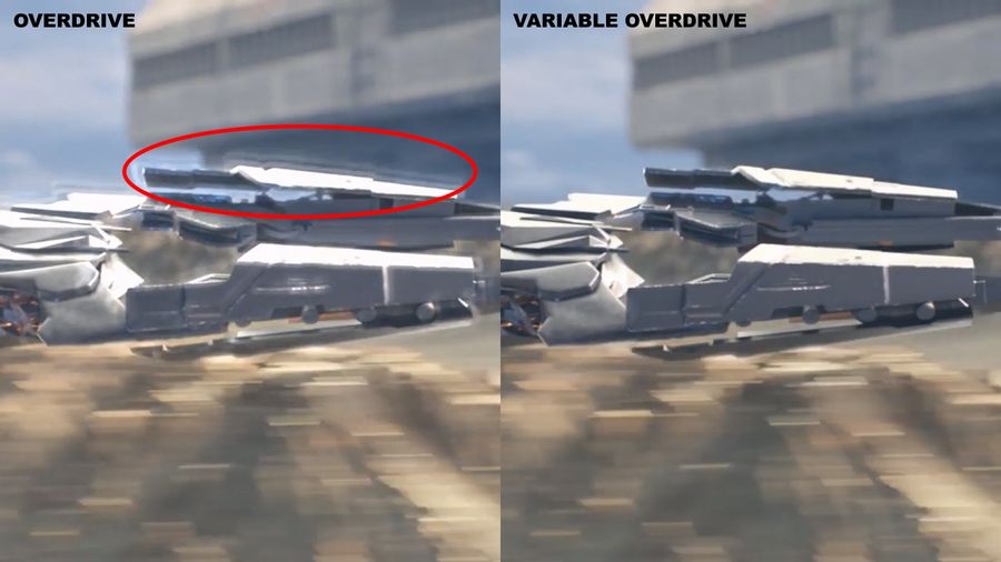 La technologie Variable Overdrive du moniteur ultrawide Asus TUF Gaming VG34VQL3A élimine le ghosting dans les jeux vidéo.