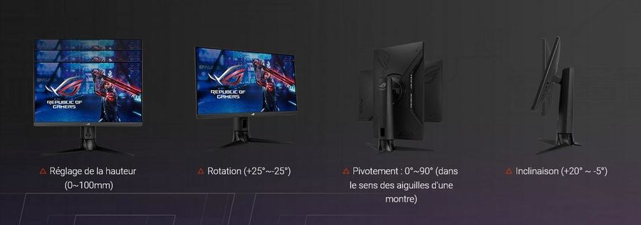 Asus XG249CM : personnaliser la position de l'&eacute;cran