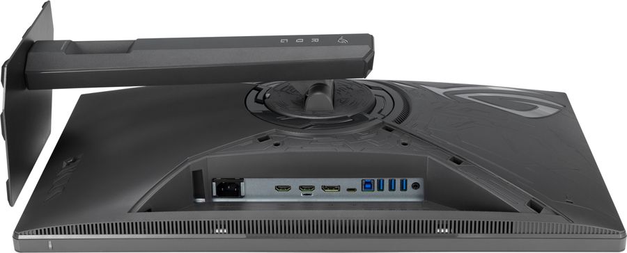 Connectique haut de gamme du moniteur Asus ROG Strix 5K XG27JCG avec HDMI 2.1, USB-C, DisplayPort et fonction KVM