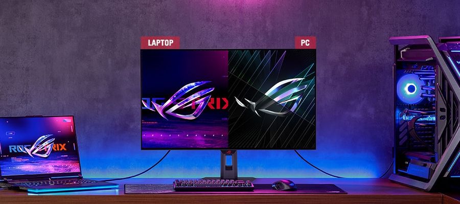 Fonction Auto KVM du ROG Strix OLED XG32UCWMG pour gérer deux appareils avec un seul ensemble clavier/souris