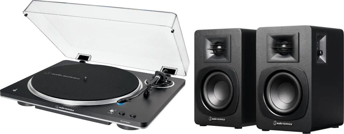 Platines vinyle hi-fi Audio-Technica AT-LP70XBT Noir + AT-SP3X