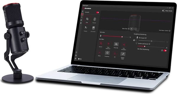 Le software VibeEngine permet de contrôler parfaitement le son de la voix capté par le micro AVerMedia Live Streamer MIC 350 (AM350).
