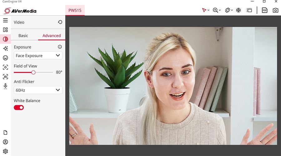 Le software CamEngine V4 permet d'exploiter tout le potentiel de la webcam 4K UHD AVerMedia Live Streamer CAM 513 (PW513).