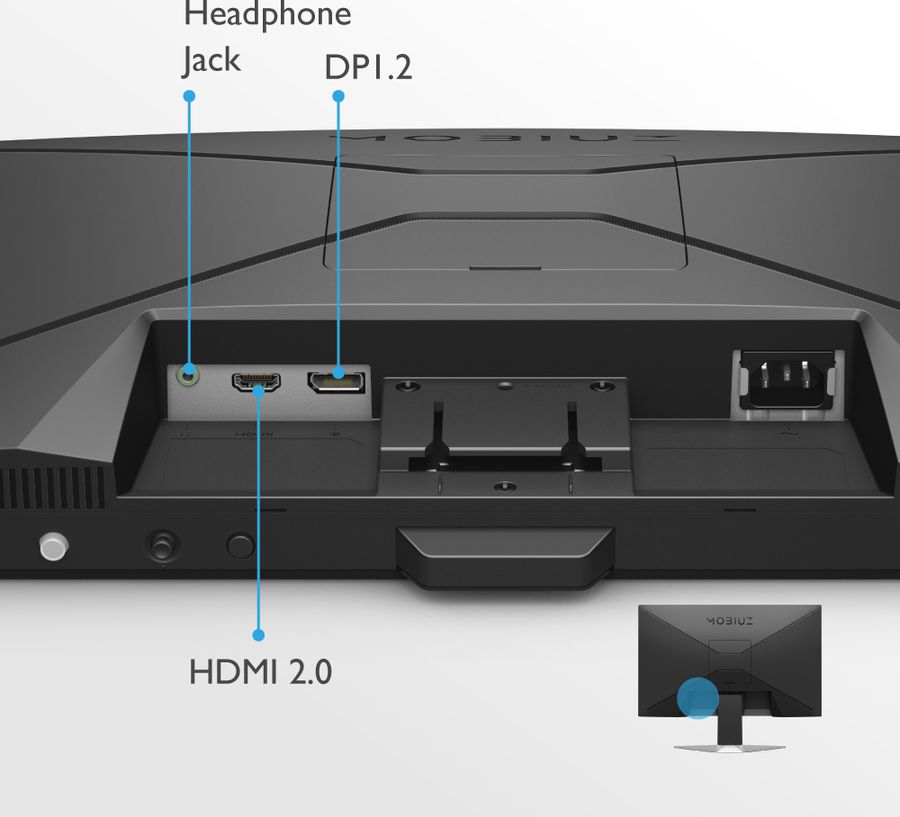 BenQ Mobiuz EX240N : HDMI 2.0, DisplayPort 1.2