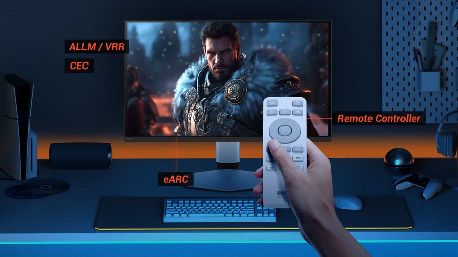 Moniteur gaming BenQ Mobiuz EX271UZ 4K 240 Hz avec FreeSync Premium Pro, VRR, ALLM et CEC.