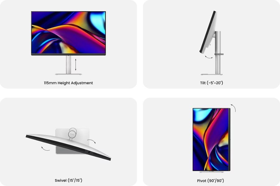 Moniteur professionnel BenQ MA320U avec r&eacute;glage en hauteur, pivot 90&deg; et technologies avanc&eacute;es de confort visuel.