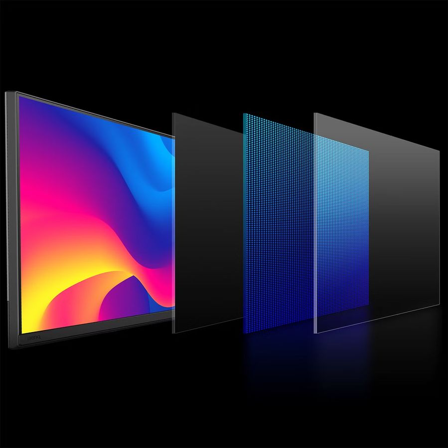 L’écran professionnel BenQ DesignVue PD2706QN intègre un revêtement Nano Matte Panel qui réduit efficacement les reflets tout en préservant la fidélité des couleurs.