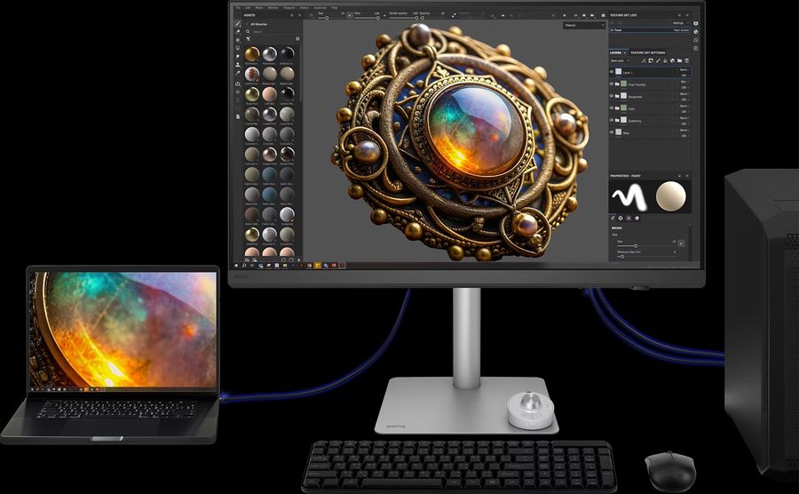 &Eacute;cran professionnel BenQ Creative Pro PD2730S avec couverture 98 % P3