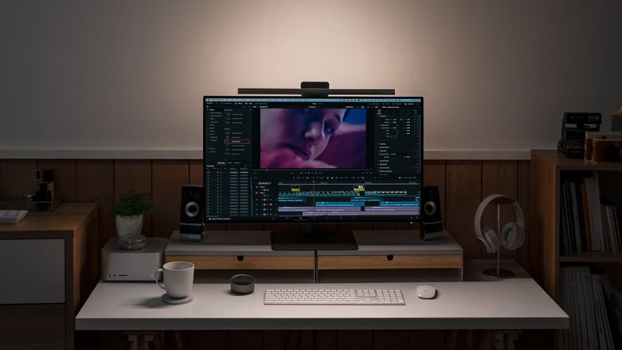 BenQ ScreenBar Halo 2 avec &eacute;clairage directionnel limitant les reflets sur l&rsquo;&eacute;cran