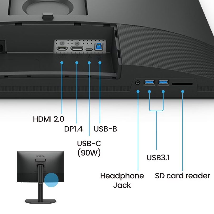 &Eacute;cran PC BenQ Creative Pro SW242Q avec USB-C 90 W, DisplayPort et HDMI
