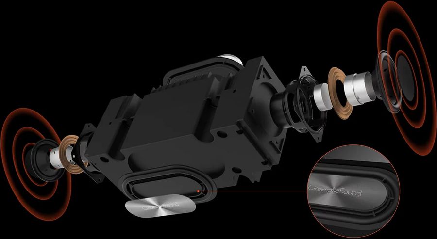  BenQ X300G : vue &eacute;clat&eacute;e de la section audio