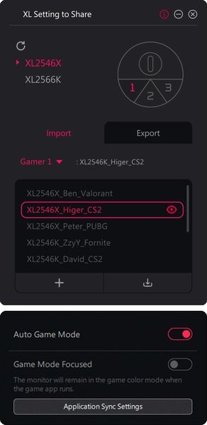 Les réglages de l'écran gamer BenQ Zowie XL2546X s'adapte automatiquement au jeu.