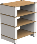 Blok Stax 2G 4 Shelf Naturel & Blanc satiné (Base + 3 étagères)
