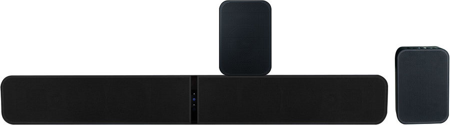 Bluesound Pulse Soundbar + associée aux enceintes Bluesound Pulse Flex 2i 