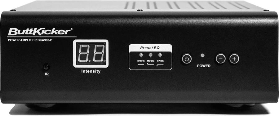 L'ampli de puissance ButtKicker BKA300-P affiche l'intensité des vibrations et le préréglage choisi.