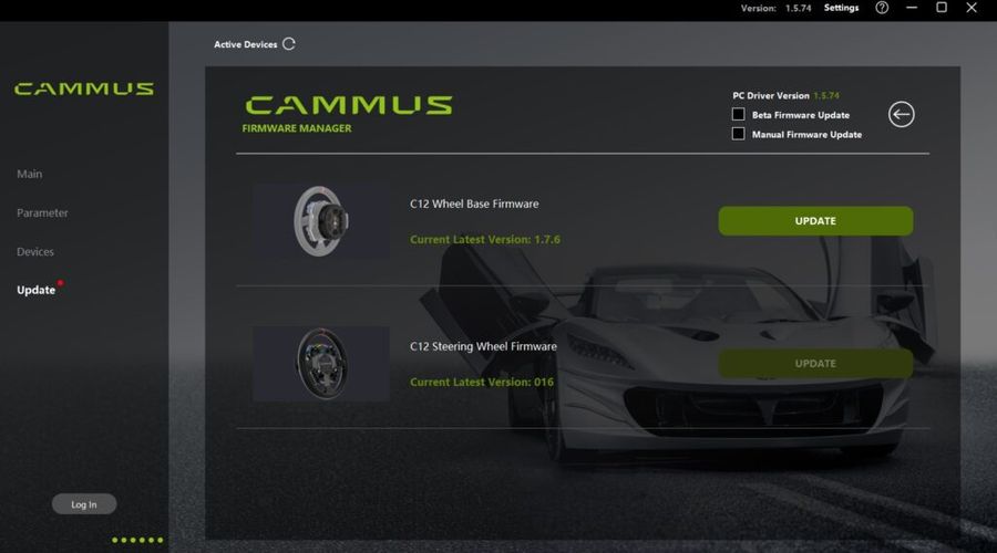 Le logiciel Cammus permet de paramétrer le volant Direct Drive Cammus C12.