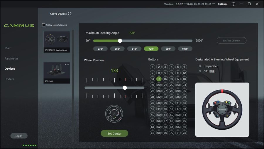 Avec le logiciel PC, il est possible de configurer tous les boutons du volant simracing Cammus GT2. Tous les bouton du volant simracing Cammus GT2 peuvent être configuré avec le logiciel PC.