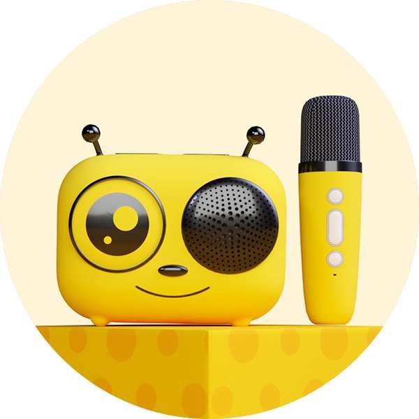Microphone Karaoké avec Haut-parleur Bluetooth et changeur de voix micro-carte  SD, 4 effets sonores