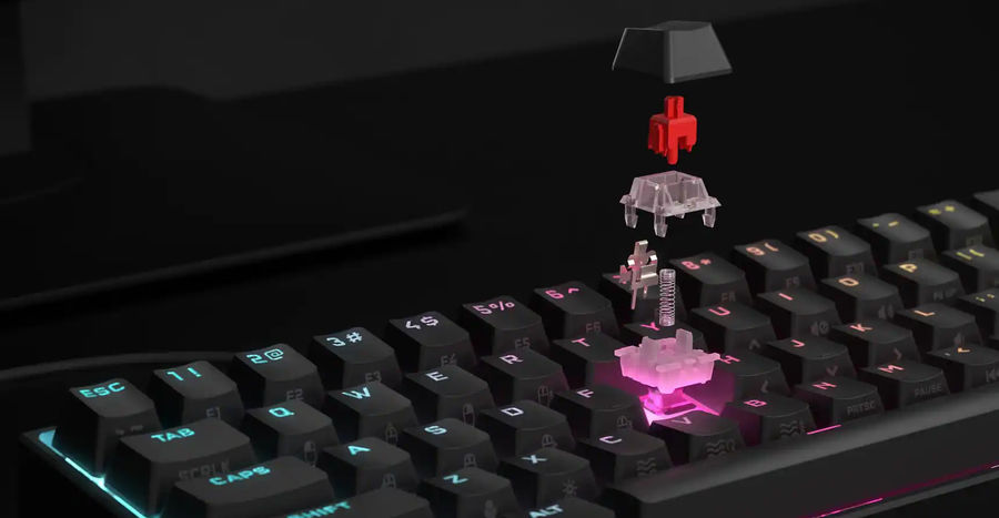 Interrupteurs Cherry MX rouge du clavier Corsair K65 Mini