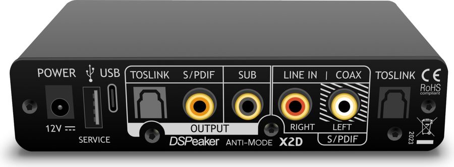 DSPeaker Anti-Mode X2D : compatibilité maximale avec ses entrées/sorties numériques et analogiques.