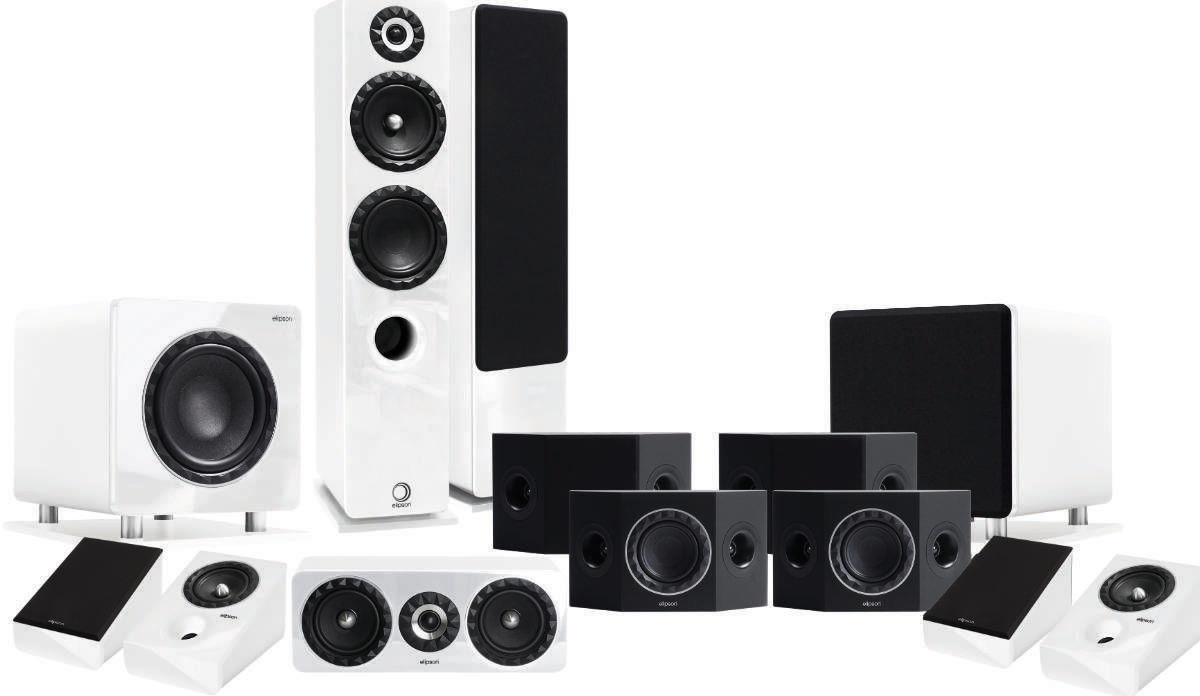 Enceintes Surround Elipson Prestige Facet 7SR - Noir, 2 Voies, 80W RMS, Réponse 65Hz-25kHz, Bass-reflex