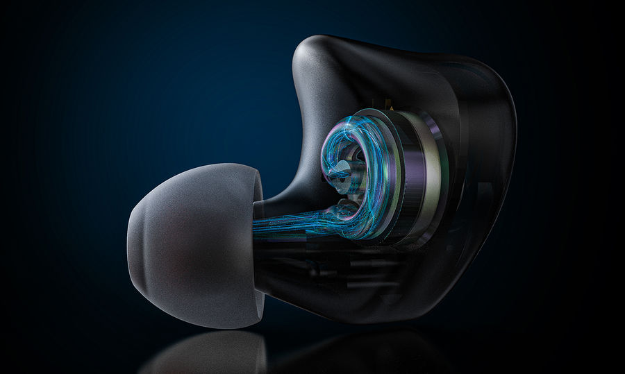 Vue intérieur des écouteurs FiiO FH3