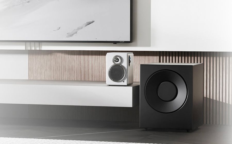 Mise en situation FiiO SA1 avec caisson de basses